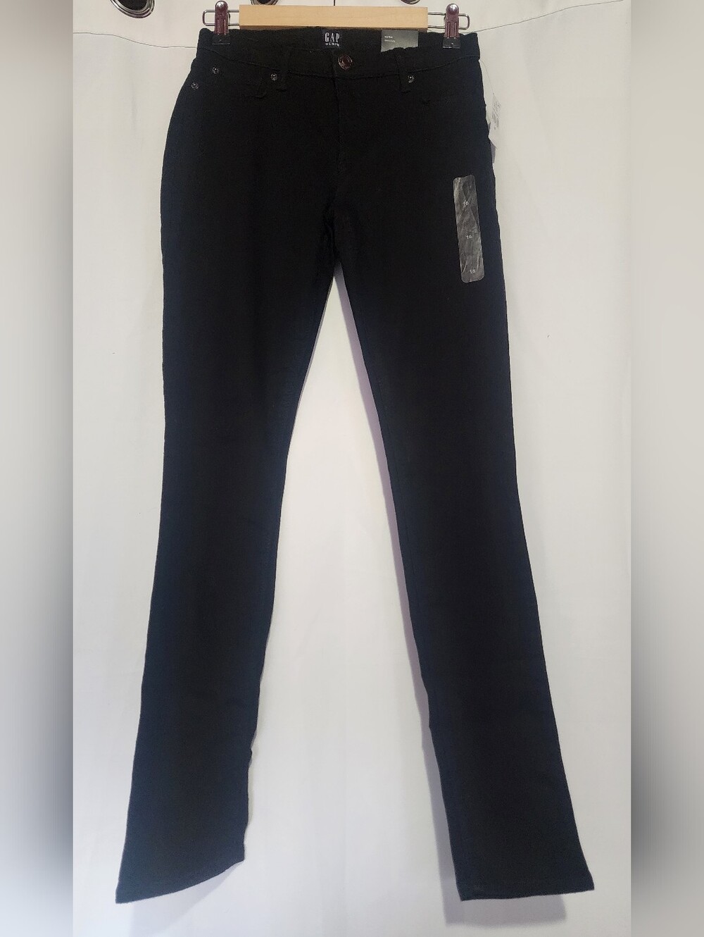 NWT GAP Super Skinny Stretch Black Denim Jean Jegging Sz 16 (D)